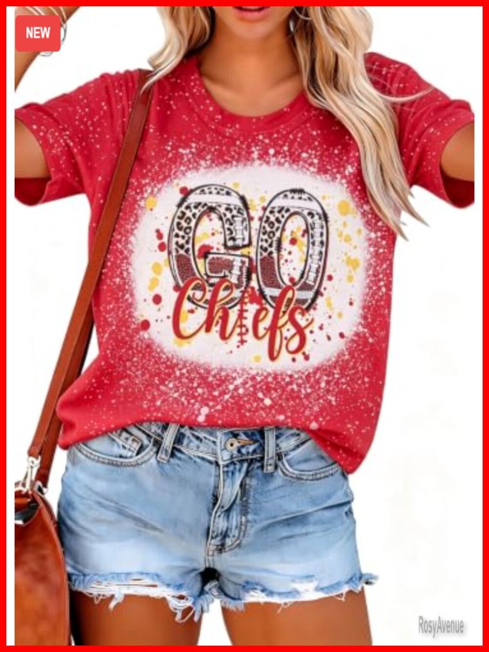 Women's Leopard Print Football Graphic Tee Short Sleeve Crew Neck